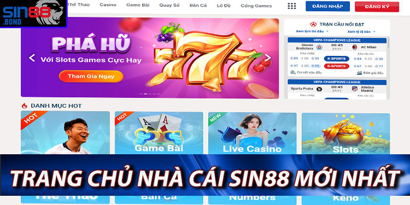 Trang chủ nhà cái Sin88 mới nhất